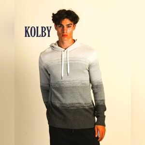 KOLBY Gray Gradient Hooded Sweater - Large